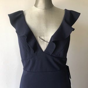 Lulus Ruffle Navy Full-length Dress